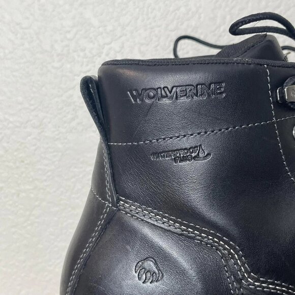 Wolverine I-90 DuraShocks Black Leather 6" Work Boot WP W200147 Men's Size 13 M - Picture 9 of 14